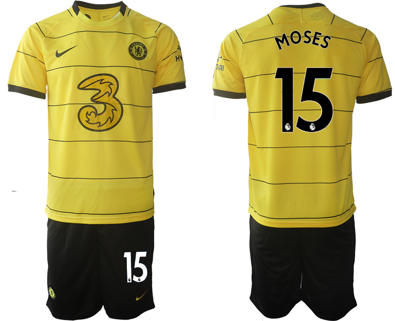 Men 2021-2022 Club Chelsea away yellow #15 Soccer Jersey->chelsea jersey->Soccer Club Jersey